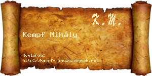 Kempf Mihály névjegykártya